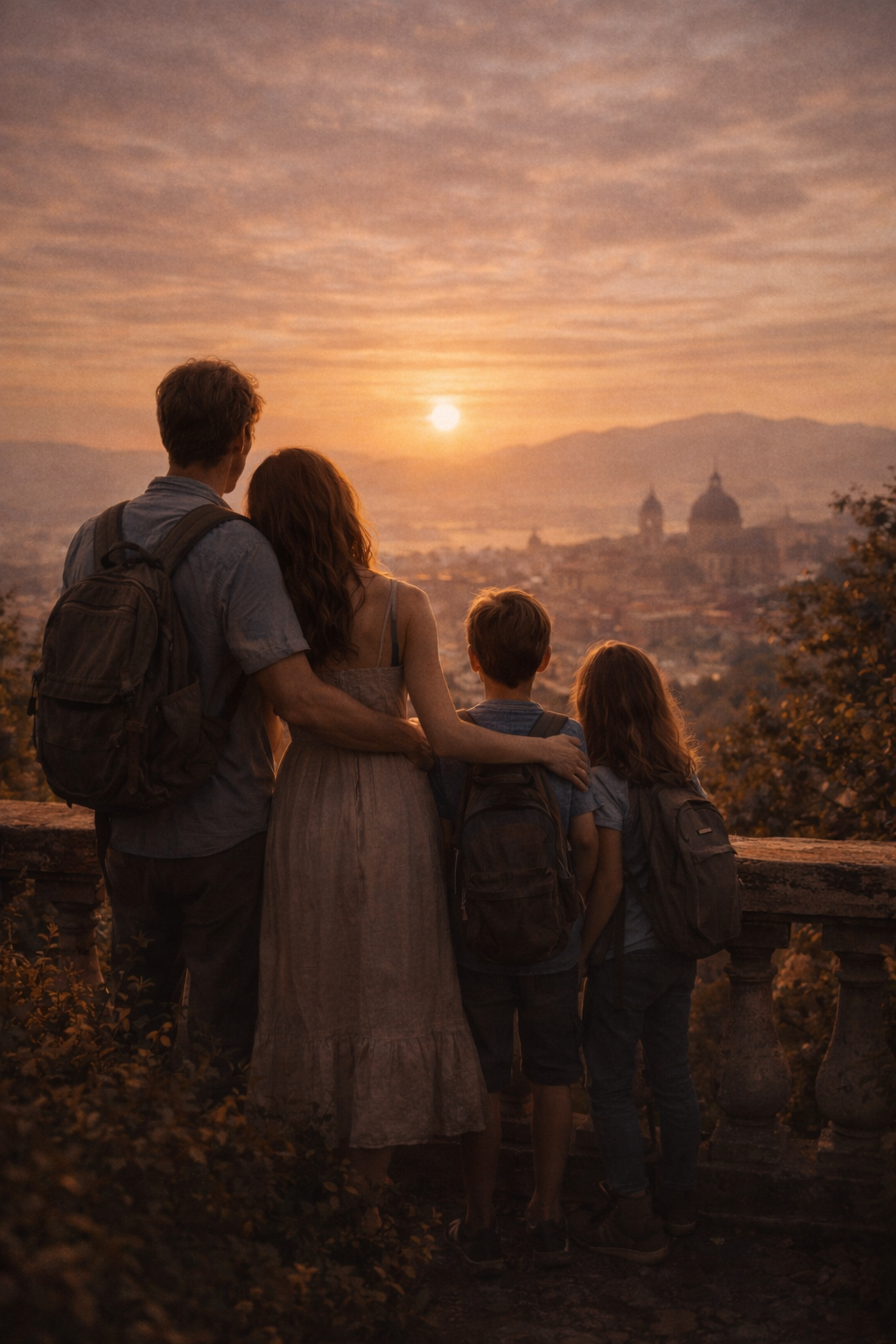 En familia con niños